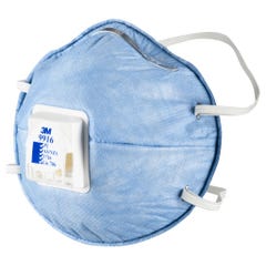 3M Cupped Particulate Respirator 9916, P1 with Nuisance Level* Acid Gas Relief, valved