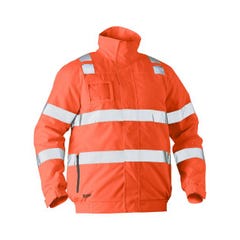 Bisley Taped Hi Vis Wet Weather Bomber Jacket - Orange