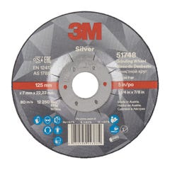 3M Silver Depressed Centre Grinding Wheel, 125 x 7 x 22.23mm