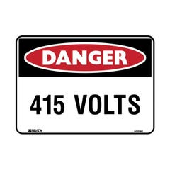 Brady Danger Sign - 415 Volts 180mm x 250mm