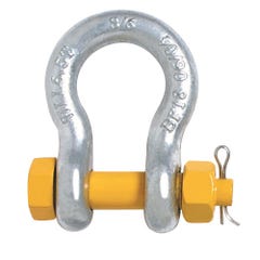 Beaver Yellow Pin GS Safety Pin Anchor Bow Shackle 13mm x 16mm - 2000kg