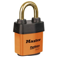 Master Lock  Weather Tough High Security Padlock 54mm Wide Body Orange – 8mm x 29mm Brass Shackle