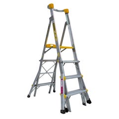 Gorilla Fibreglass Adjustable Platform Ladder 1.2-1.8m 