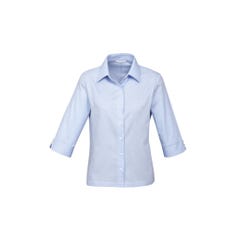 Biz Collection Ladies Luxe 3/4 Sleeve Shirt - Blue