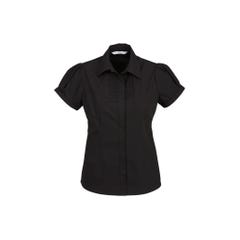 Biz Collection Ladies Berlin Short Sleeve Shirt - Black