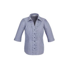 Biz Collection Ladies Edge 3/4 Sleeve Shirt - Blue