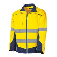 Tru Workwear Softshell Full Zip Jacket With Tru Reflective Tape - Yellow / Navy