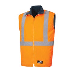 TRU TV1915T5 Workwear Reversible Vest With Tape - Orange