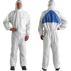 3M Disposable Protective Coveral 4540+ (Type 5/6), White / Blue - XL